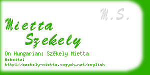 mietta szekely business card